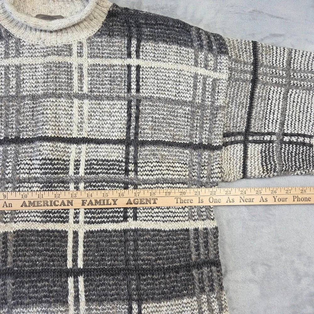 Structure‎ Le Collection Men's Plaid Knit Sweater Mock Neck Size L Eclectic Punk